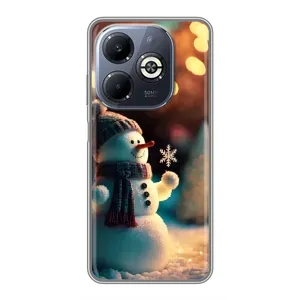 Чехол с рисунком «Снеговик праздничный» для Infinix Smart 8 Plus