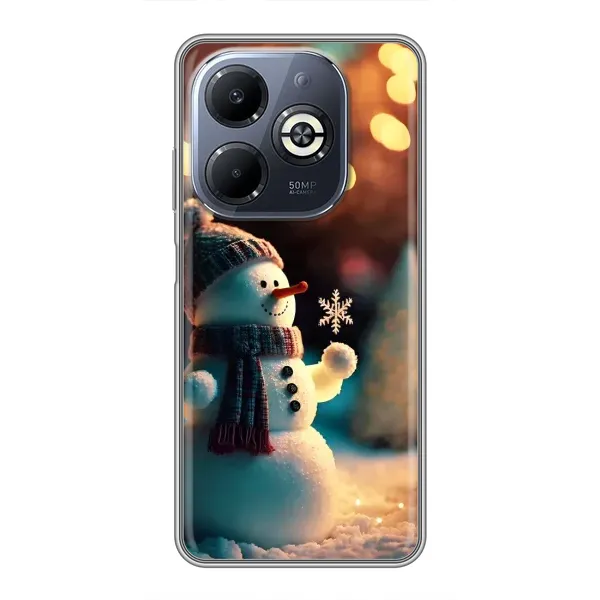 Чехол с рисунком «Снеговик праздничный» для Infinix Smart 8 Plus