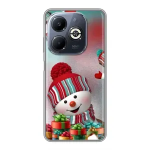 Чехол с рисунком «Снеговик в шапке» для Infinix Smart 8 Plus
