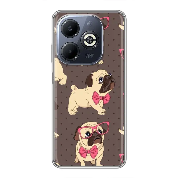 Чехол с рисунком «Собачки Мопсики» для Infinix Smart 8 Plus Чехол с рисунком «Собачки Мопсики» для Infinix Smart 8 Plus
