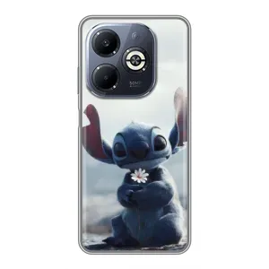 Чехол с рисунком Стич для Infinix Smart 8 Plus (Стич с цветочком)