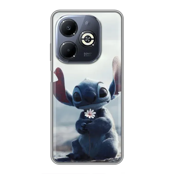 Чехол с рисунком «Стич с цветочком» для Infinix Smart 8 Plus Чехол с рисунком «Стич с цветочком» для Infinix Smart 8 Plus