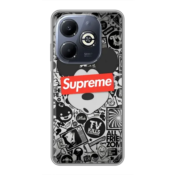 Чехол с рисунком «Supreme Маус» для Infinix Smart 8 Plus Чехол с рисунком «Supreme Маус» для Infinix Smart 8 Plus