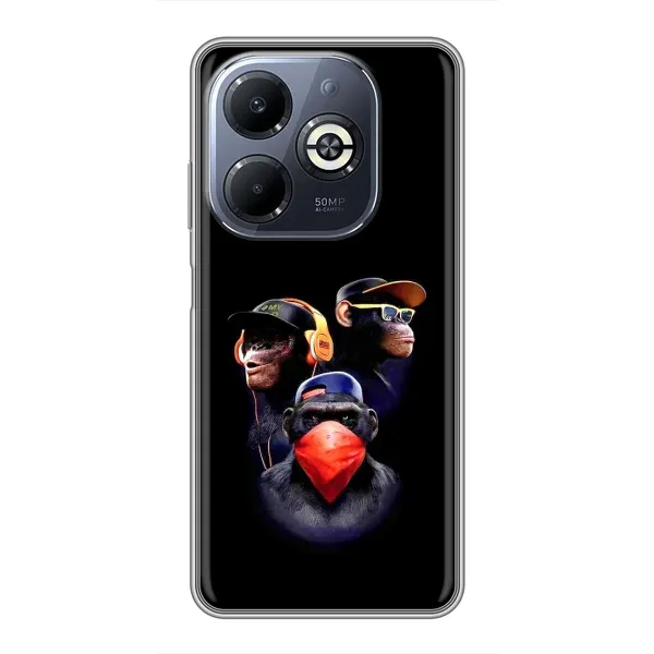 Чехол с рисунком «Три обезьяны» для Infinix Smart 8 Plus Чехол с рисунком «Три обезьяны» для Infinix Smart 8 Plus