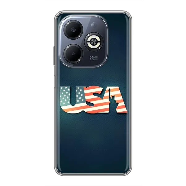 Чехол с рисунком «USA» для Infinix Smart 8 Plus