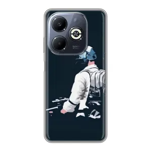 Силиконовый чехол с картинкой "Герой Pubg" на Infinix Smart 8 Plus (В экиперовке)