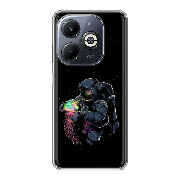 Чехол с рисунком «В руках земля» для Infinix Smart 8 Plus Чехол с рисунком «В руках земля» для Infinix Smart 8 Plus