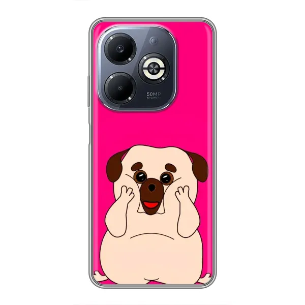 Чехол с рисунком «Веселый Мопсик» для Infinix Smart 8 Plus Чехол с рисунком «Веселый Мопсик» для Infinix Smart 8 Plus