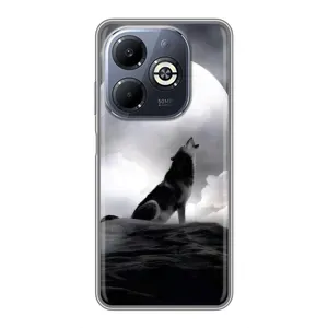 Чохол з Вовком на Infinix Smart 8 Plus (Вовк і місяць)
