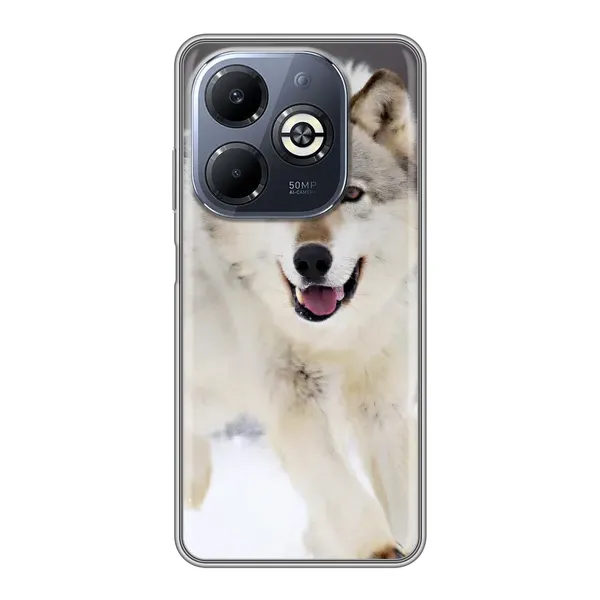 Чехол с рисунком «Волк на снегу» для Infinix Smart 8 Plus