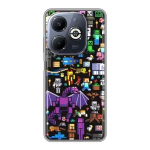Чехол майнкрафт для Infinix Smart 8 Plus (Все персонажи)