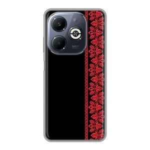Силиконовый Чехол на Infinix Smart 8 Plus с картинкой Вышиванки (Вышиванка на черном)