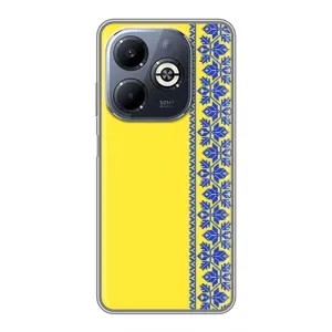 Силиконовый Чехол на Infinix Smart 8 Plus (Вышиванка на желтом)