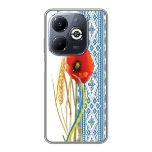 Силиконовый Чехол на Infinix Smart 8 Plus с картинкой Вышиванки (Вышиванка с цветком)