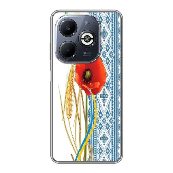 Чехол с рисунком «Вышиванка с цветком» для Infinix Smart 8 Plus Чехол с рисунком «Вышиванка с цветком» для Infinix Smart 8 Plus