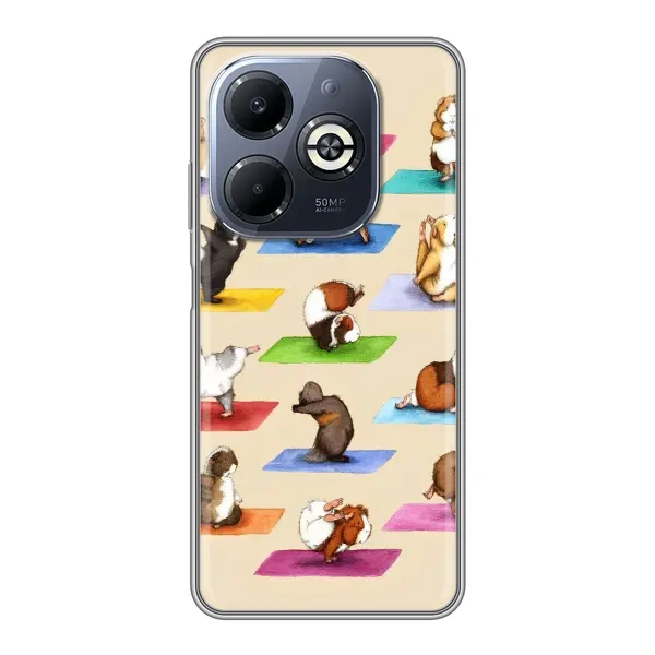 Чехол с рисунком «Ёга свинок» для Infinix Smart 8 Plus Чехол с рисунком «Ёга свинок» для Infinix Smart 8 Plus