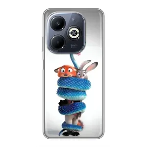 Силиконовый чехол с принтом Зоотрополіс для Infinix Smart 8 Plus (Змея Зоо)