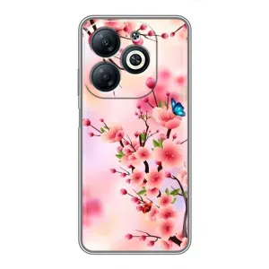 Чехол с принтом САКУРЫ на Infinix Smart 8 (Бабочки на сакуре)