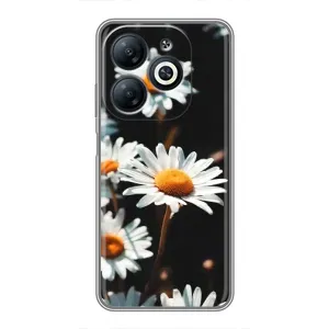 Чехол с ромашками на Infinix Smart 8 (Белые ромашки)