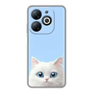 Чехол на тематику: Коты для Infinix Smart 8 (Белый кот)