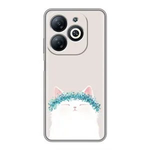 Чехол на тематику: Коты для Infinix Smart 8 (Белый котик)