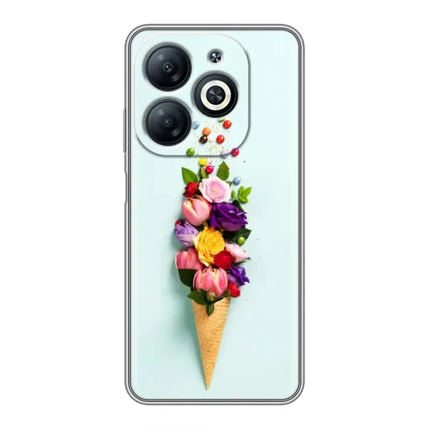 Чехол с рисунком «Цветок-мороженное» для Infinix Smart 8 Чехол с рисунком «Цветок-мороженное» для Infinix Smart 8