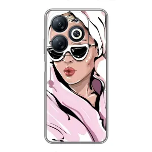 Чехол с картинкой Модные Девчонки Infinix Smart 8 (Девушка в халате)