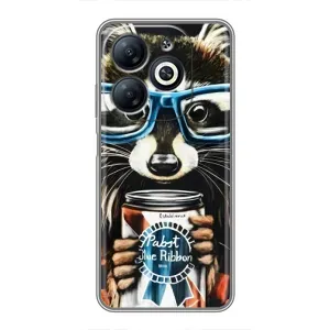 Силиконовый Чехол с Енотами на Infinix Smart 8 (Енот в очках)
