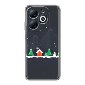 Силиконовый бампер на рождество для Infinix Smart 8 (Город зимний)