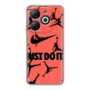 Силиконовый Чехол Nike Air Jordan на Инфиникс Смарт 8 (Just Do It)