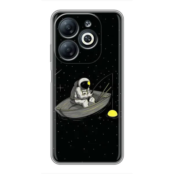 Чехол с рисунком «Космонавт на рыбалке» для Infinix Smart 8