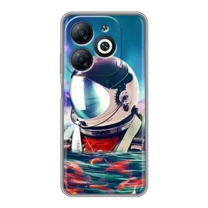 Силіконовый Чохол з принтом "Космонавти" на Infinix Smart 8 (Космонавт у воді)