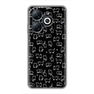 Чехол на тематику: Коты для Infinix Smart 8 (Котики на черном)