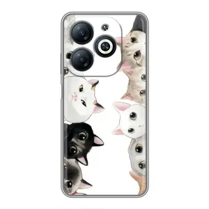 Силиконовый чехол с котиком для Infinix Smart 8 (Коты)