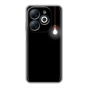 Чехол с картинками на черном фоне для Infinix Smart 8 (Лампочка)