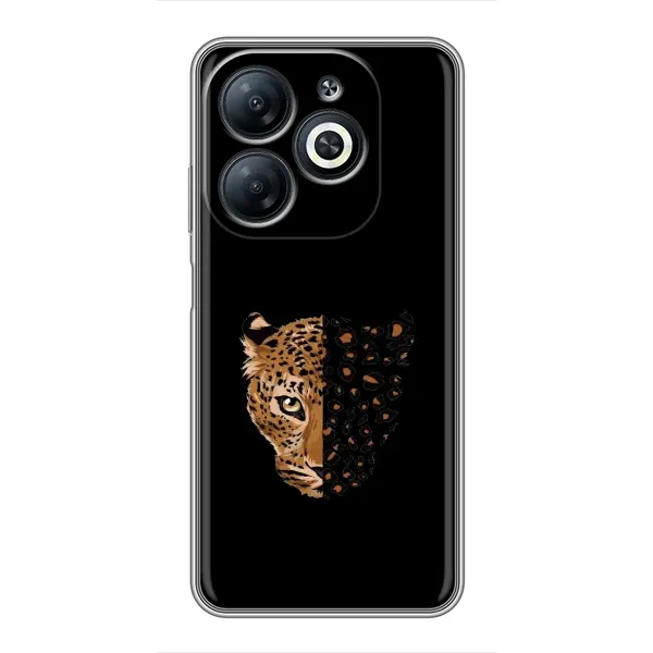 Чехол с рисунком «Леопард на черном» для Infinix Smart 8 Чехол с рисунком «Леопард на черном» для Infinix Smart 8