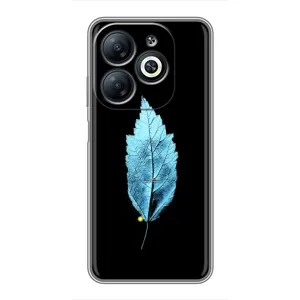 Чехол с картинками на черном фоне для Infinix Smart 8 (Листочек)