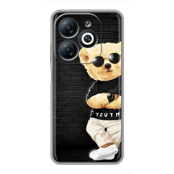 Чехол с рисунком «Мишка в очках» для Infinix Smart 8