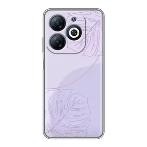 Чохол квітковий дизайн для Infinix Smart 8 (Монстера фіолетова)