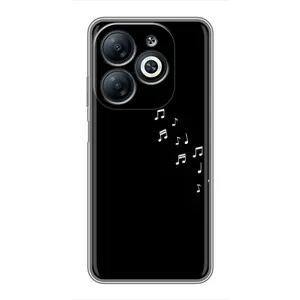 Чехол с картинками на черном фоне для Infinix Smart 8 (Ноты)