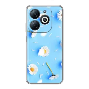 Чохол з Квітами для Infinix Smart 8 (ромашки на блакитному)