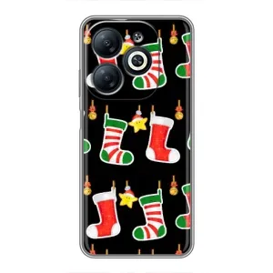 Силиконовый бампер на рождество для Infinix Smart 8 (Рождественские подарки)