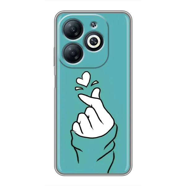 Чехол с рисунком «Сердечко на бирюзовом» для Infinix Smart 8