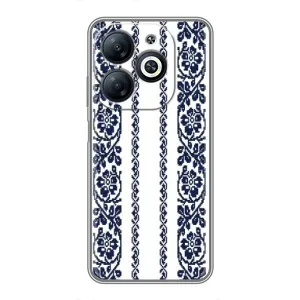 Силиконовый Чехол на Infinix Smart 8 с картинкой Вышиванки (Синяя вышиванка)