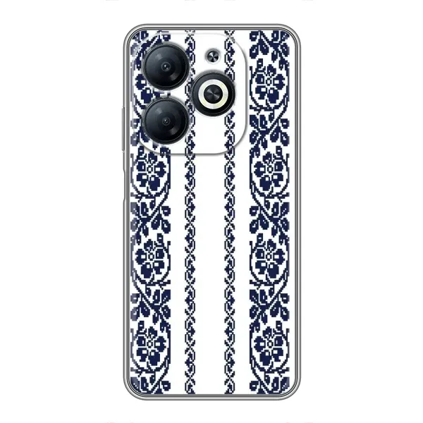 Чехол с рисунком «Синяя вышиванка» для Infinix Smart 8 Чехол с рисунком «Синяя вышиванка» для Infinix Smart 8