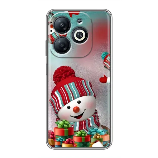 Чехол с рисунком «Снеговик в шапке» для Infinix Smart 8 Чехол с рисунком «Снеговик в шапке» для Infinix Smart 8