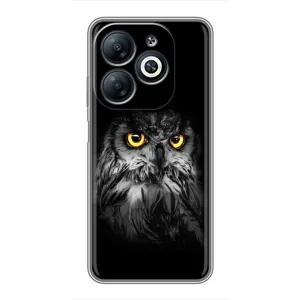 Чехлы с принтом СОВЫ для Infinix Smart 8 (Сова на чёрном)