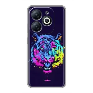 Силиконовый бампер с картинкой животных для Infinix Smart 8 (Тигр-Арт)