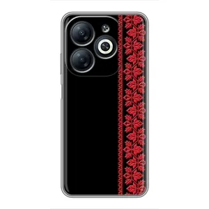 Силиконовый Чехол на Infinix Smart 8 с картинкой Вышиванки (Вышиванка на черном)