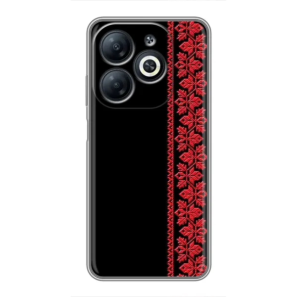 Чехол с рисунком «Вышиванка на черном» для Infinix Smart 8 Чехол с рисунком «Вышиванка на черном» для Infinix Smart 8